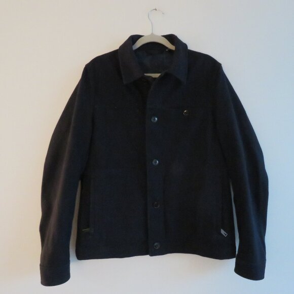 TED BAKER Huey Wool Blend Trim Fit Jacket in Navy Preppy Fall - Men's Size 3 / M - Picture 2 of 15